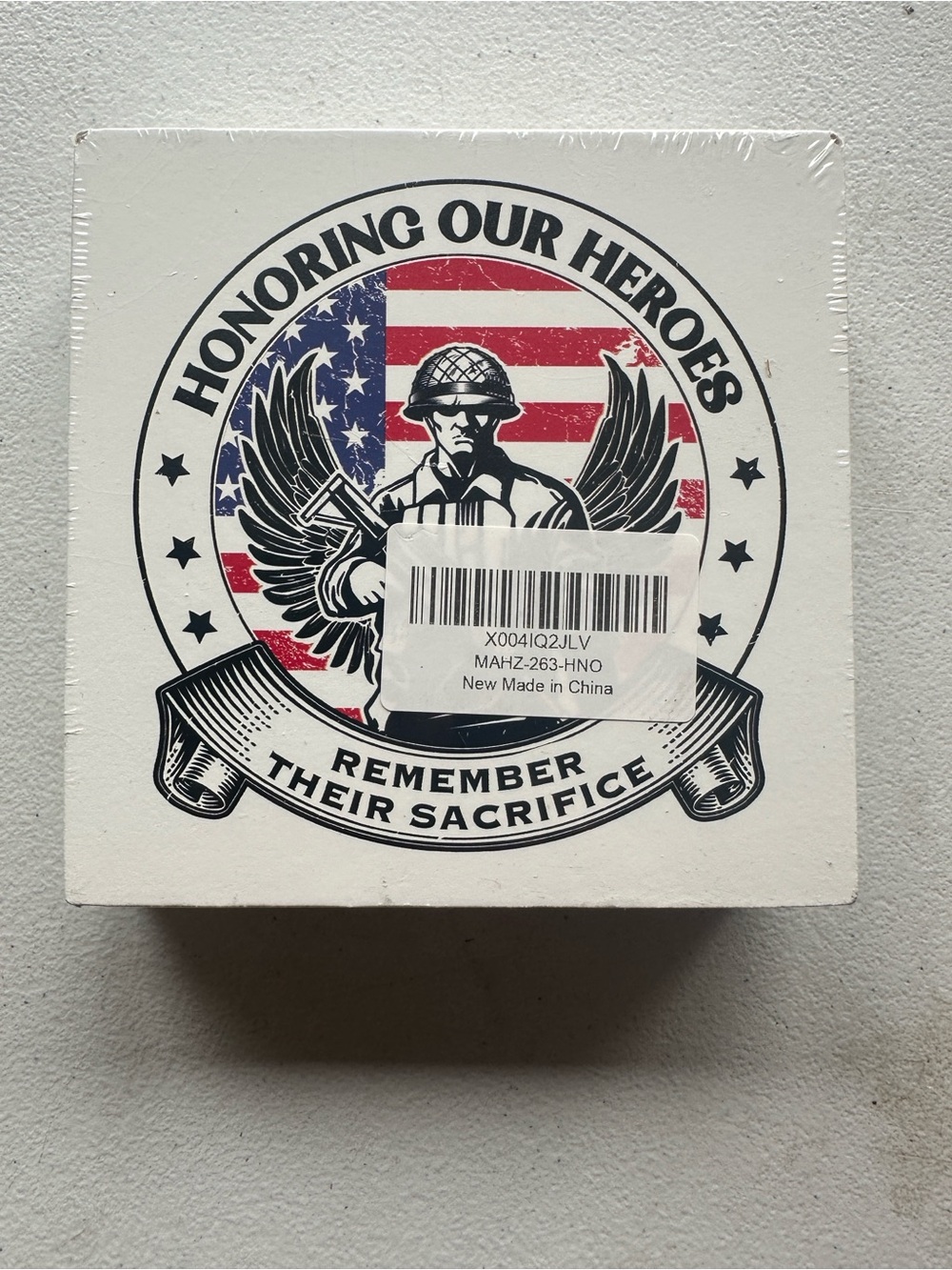 Honoring Our Heroes Wall Plaque - White with Red & Blue Accents